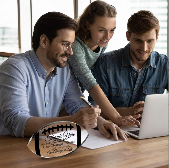 Spherical Acrylic Desktop Decorative Ornament Baseball Football Soccer Ball Shape Ornament