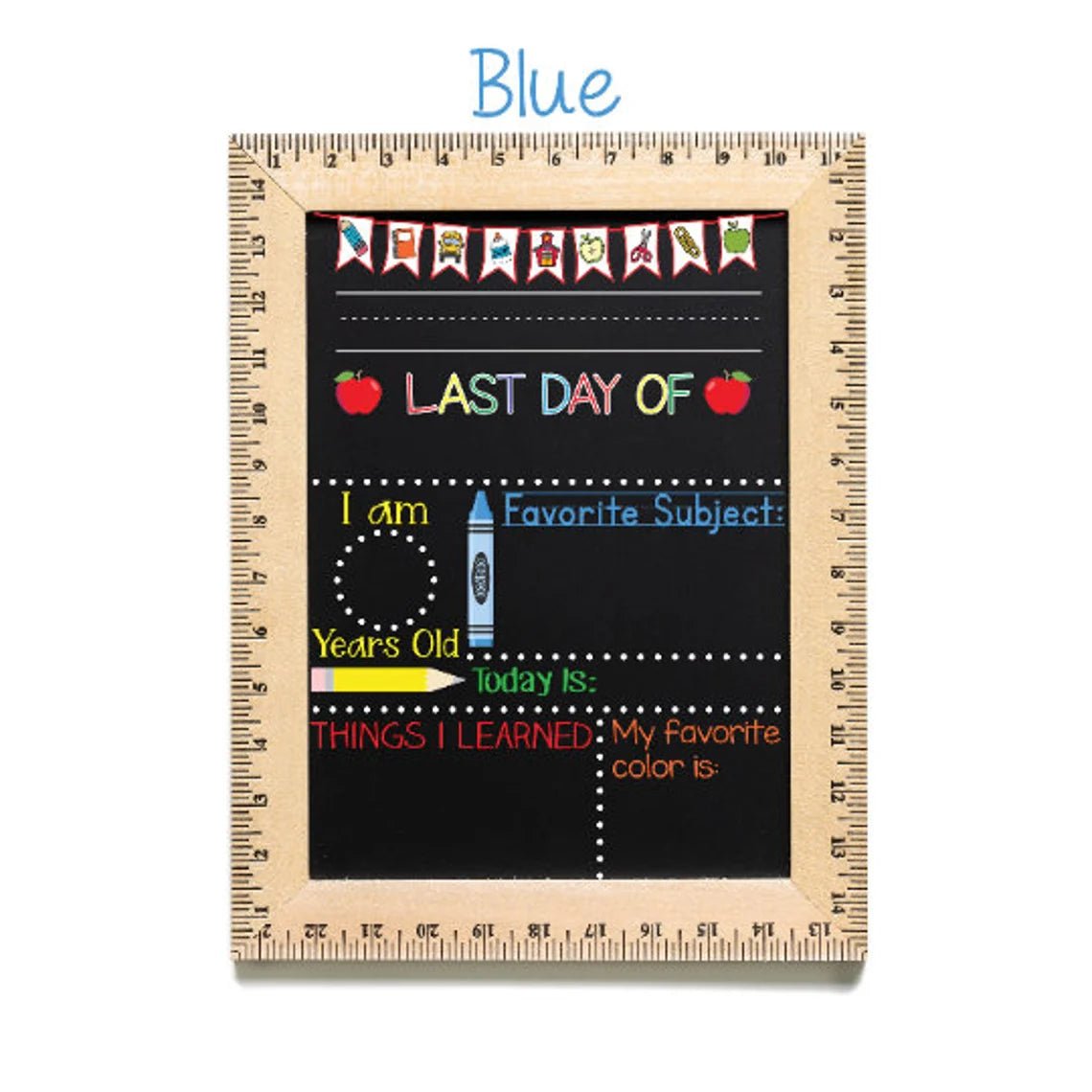 Back to School Chalkboard, First Day of School Sign, Reusable 1st Day Board, Last Day, Kindergarten, First Grade, Preschool, Ruler, BloomOwl - Family Watchs
