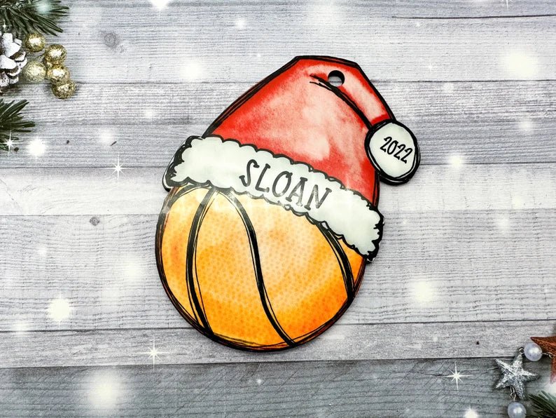 Basketball Christmas Ornament, Basketball Ornament, 2024 Basketball Ornament, Personalized Ornament, Basketball Gift, Coach gift - Family Watchs