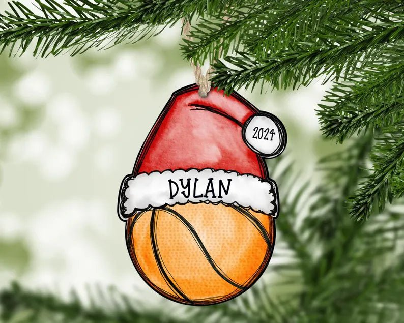 Basketball Christmas Ornament, Basketball Ornament, 2024 Basketball Ornament, Personalized Ornament, Basketball Gift, Coach gift - Family Watchs