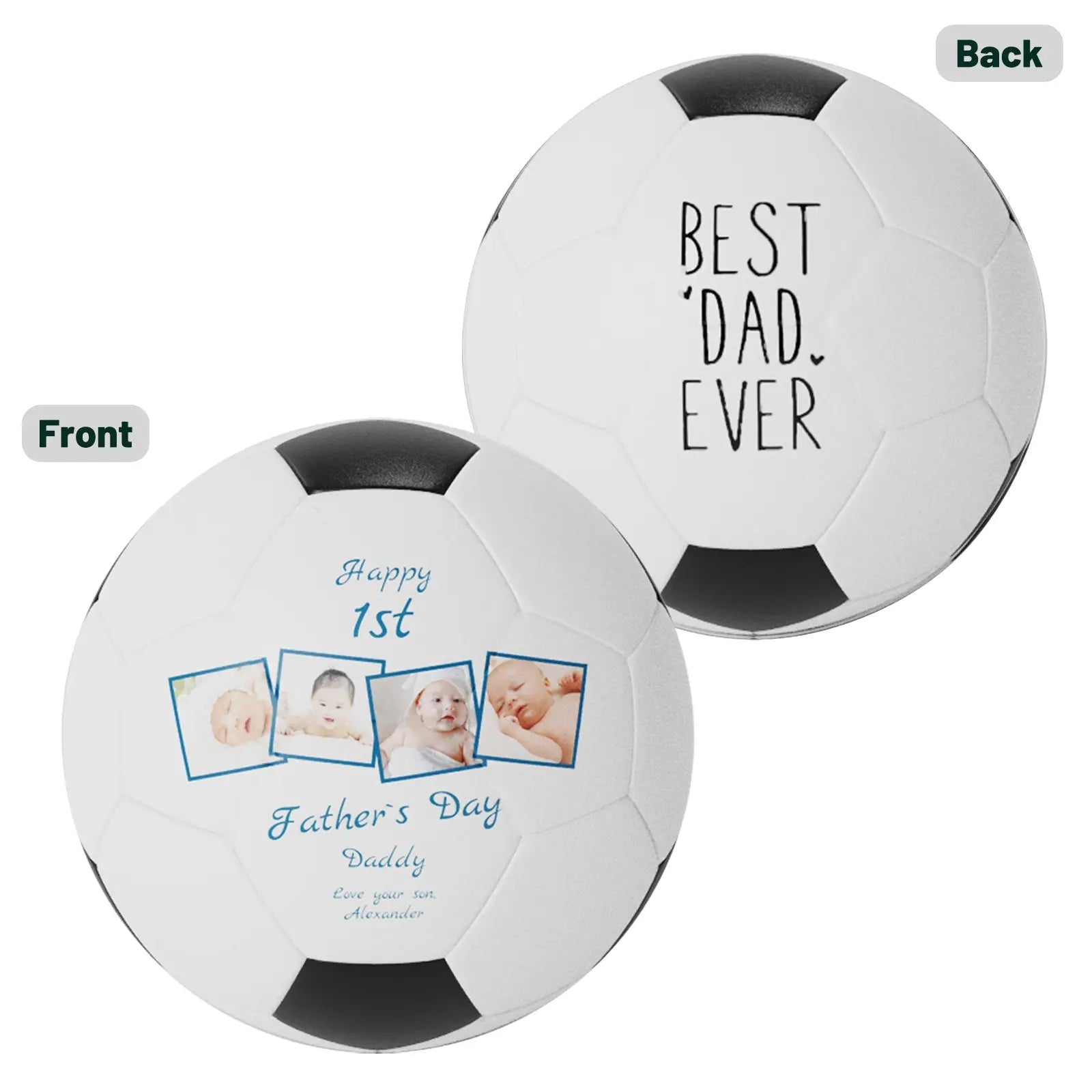 Best Dad Father's Day Photo Gifts Soccer Ball - Family Watchs