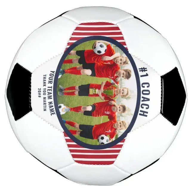 Coach Thank You Team Photo Personalized Soccer Ball - Family Watchs