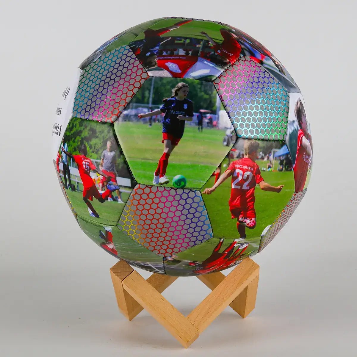 Custom Holographic Reflective Gift Soccer Ball - Family Watchs