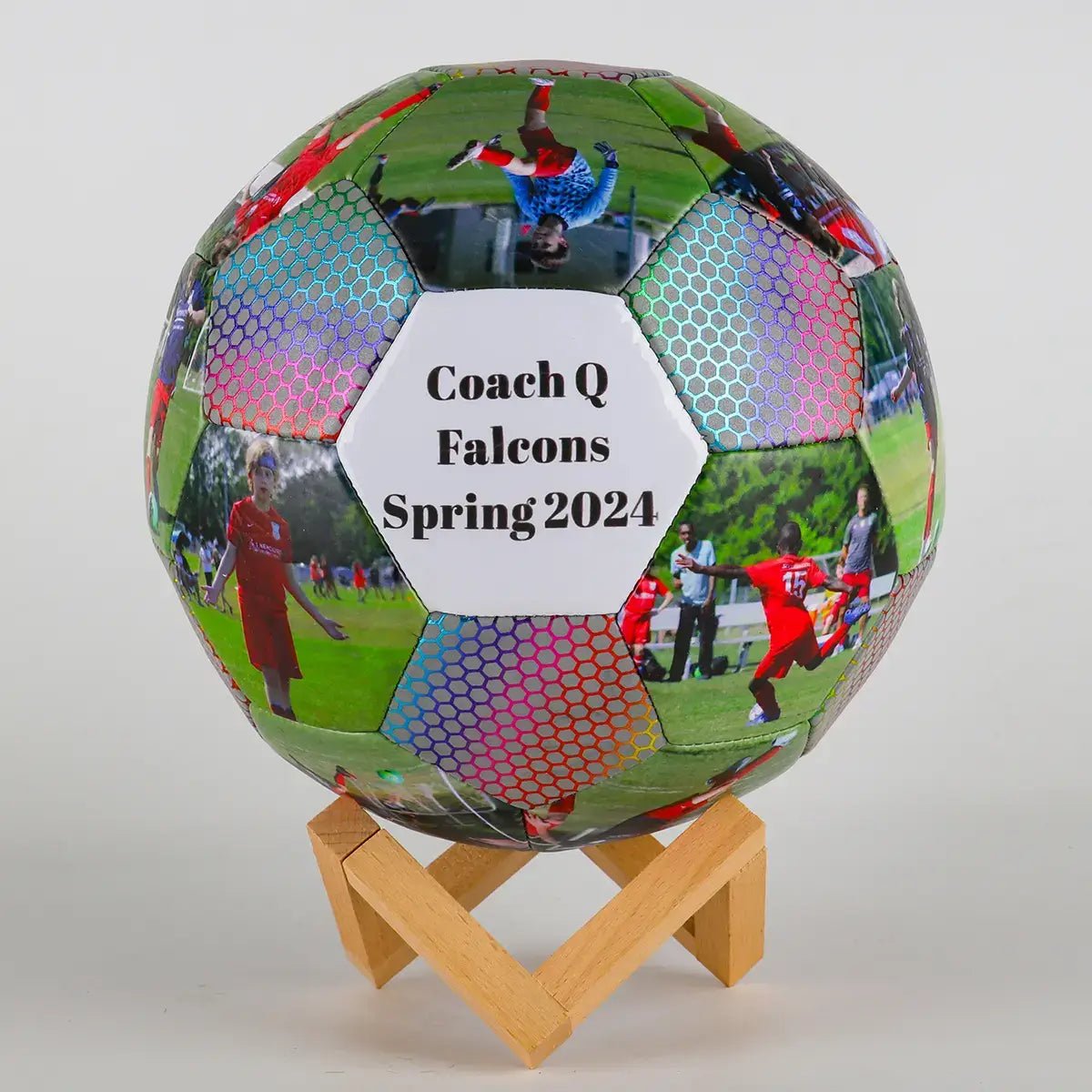 Custom Holographic Reflective Gift Soccer Ball - Family Watchs