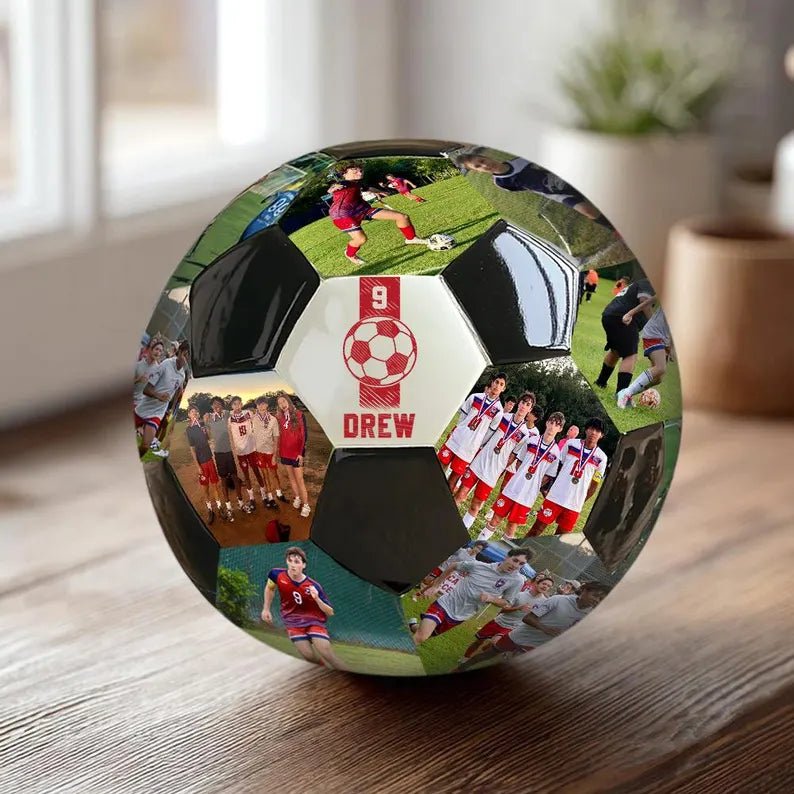 Custom Photo and Name Soccer, Personalized name soccer gift, Gift for Soccer Coach, Anniversary present for him - Family Watchs