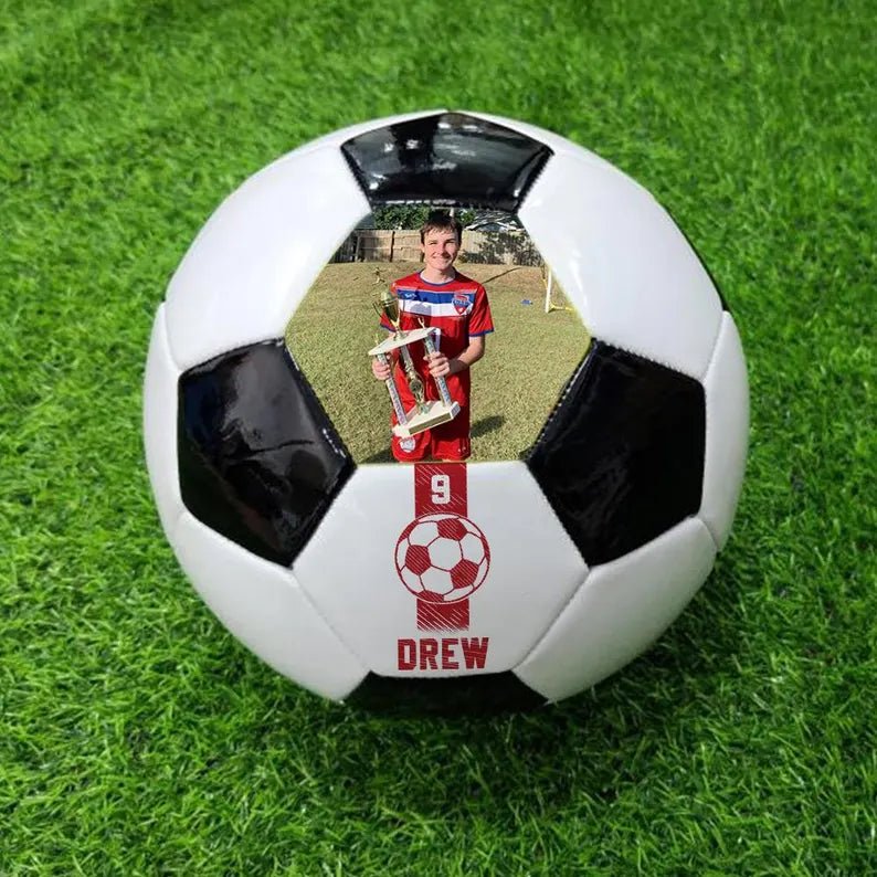 Custom Photo and Name Soccer, Personalized name soccer gift, Gift for Soccer Coach, Anniversary present for him - Family Watchs