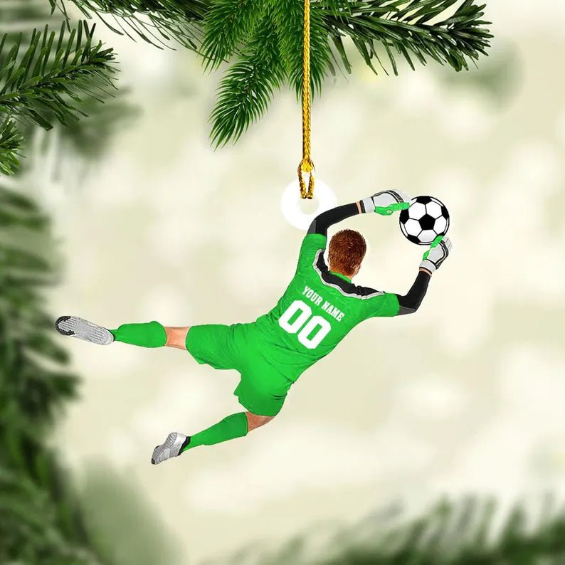 Custom Soccer Goal Keeper Christmas Ornament, Sport Christmas Ornament 2024, Personalized Soccer Ornament,Soccer Ornament Decor,Soccer Lover - Family Watchs