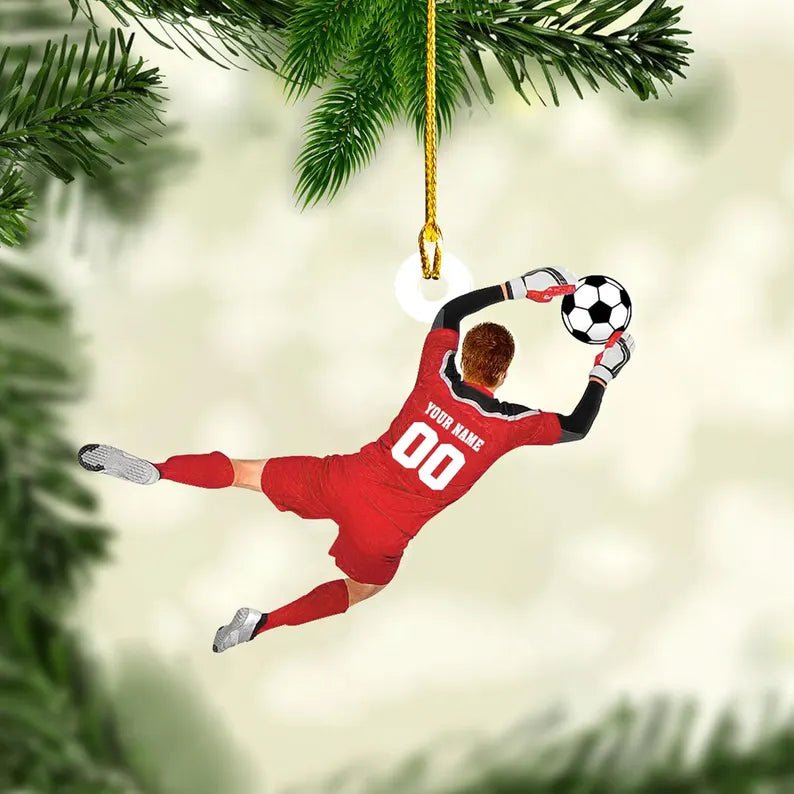 Custom Soccer Goal Keeper Christmas Ornament, Sport Christmas Ornament 2024, Personalized Soccer Ornament,Soccer Ornament Decor,Soccer Lover - Family Watchs