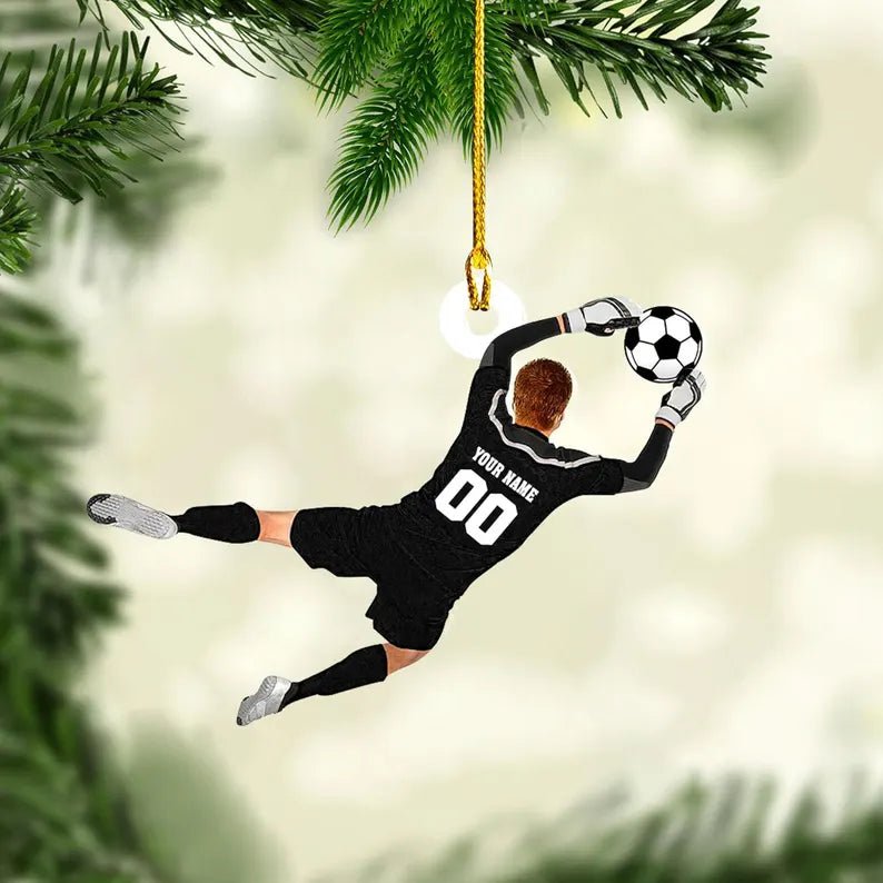 Custom Soccer Goal Keeper Christmas Ornament, Sport Christmas Ornament 2024, Personalized Soccer Ornament,Soccer Ornament Decor,Soccer Lover - Family Watchs