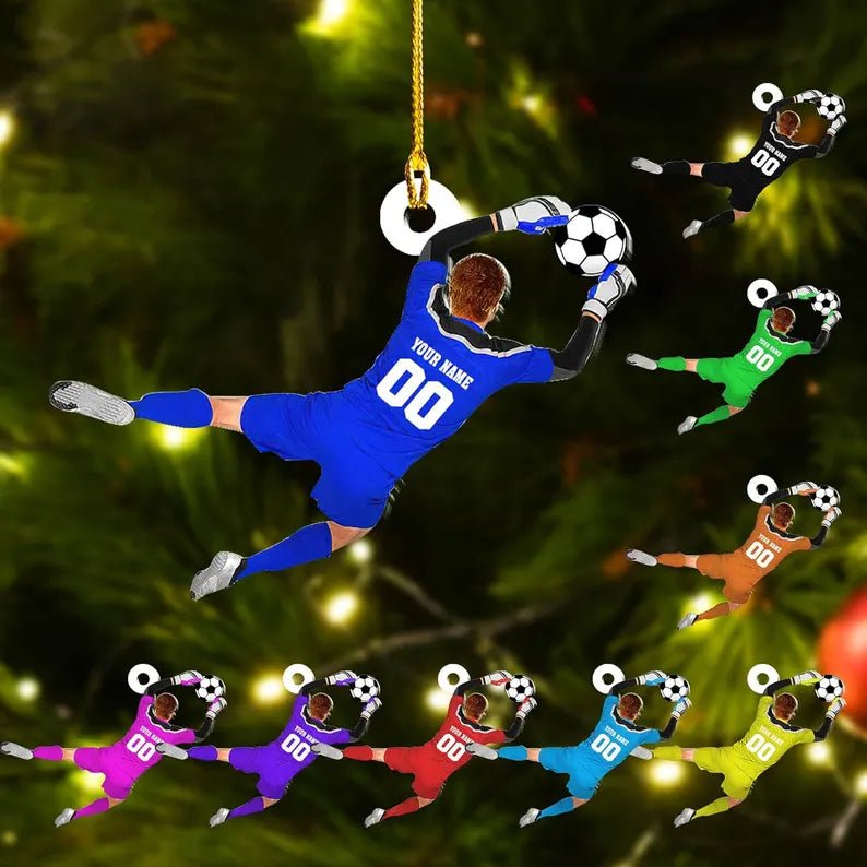 Custom Soccer Goal Keeper Christmas Ornament, Sport Christmas Ornament 2024, Personalized Soccer Ornament,Soccer Ornament Decor,Soccer Lover - Family Watchs