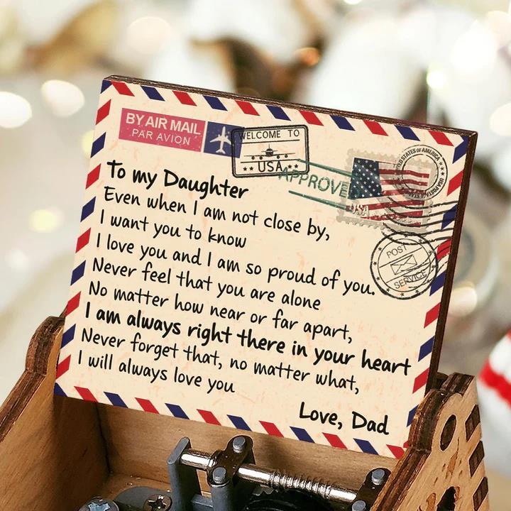 Dad To Daughter - I Will Always Love You Engraved Wooden Music Box - Family Watchs