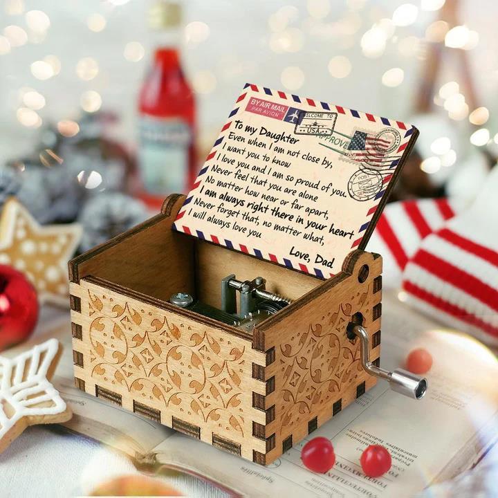 Dad To Daughter - I Will Always Love You Engraved Wooden Music Box - Family Watchs