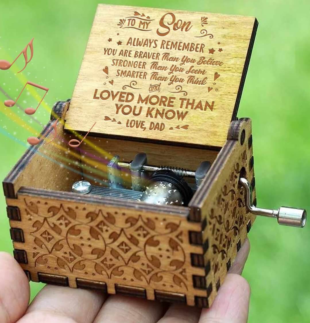 Dad To Son - You Are My Sunshine- Engraved Music Box - Family Watchs