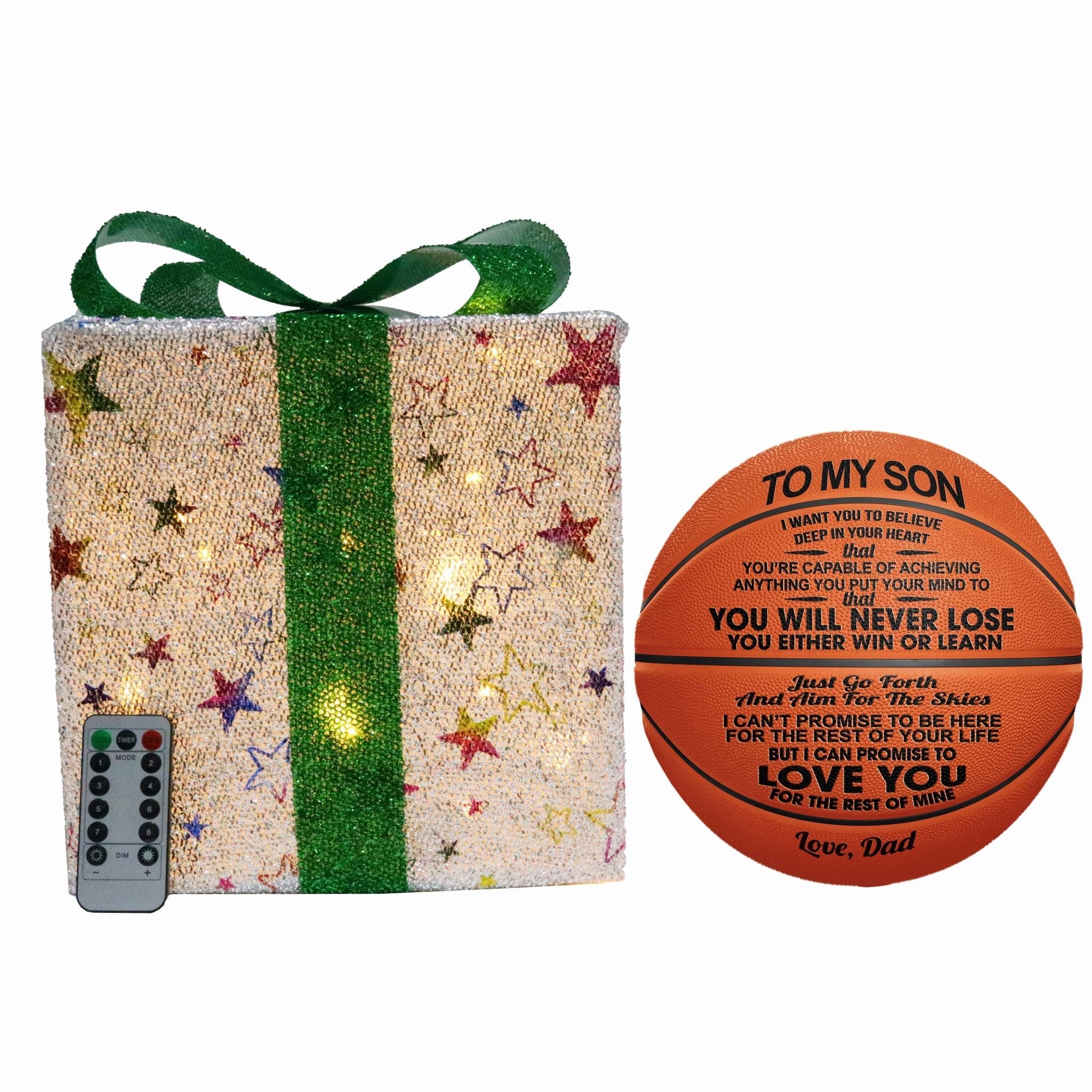 Engraved 29.5" Basketball Size 7- Personalized Gifts For Men, To My Son Gifts From Dad, Father And Son Gifts For Son, Grandson Gifts From Grandma, Christmas, Birthday, Graduation Gift For Son - Family Watchs