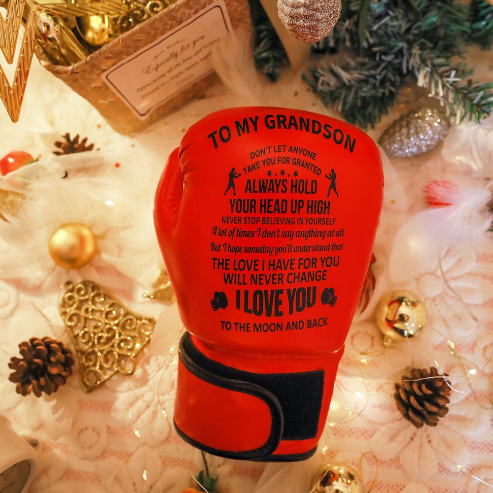FAMILYWATCHS Gift Customized Personalise Boxing Gloves For Grandson - Family Watchs