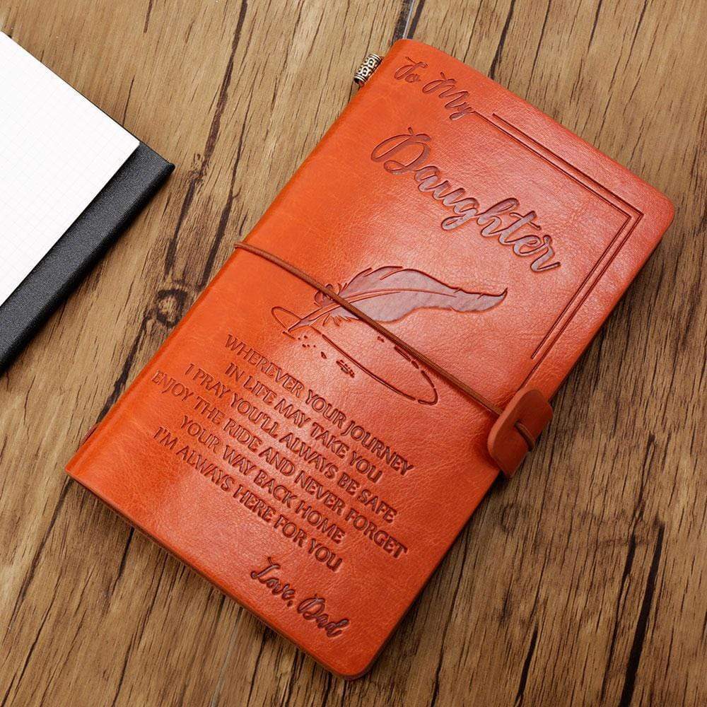 FAMILYWATCHS Gift Customized Personalise Leather Journal For Daughter From Dad - Family Watchs