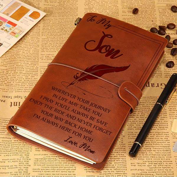 FAMILYWATCHS Gift Customized Personalise Leather Journal Mom To Son - Family Watchs