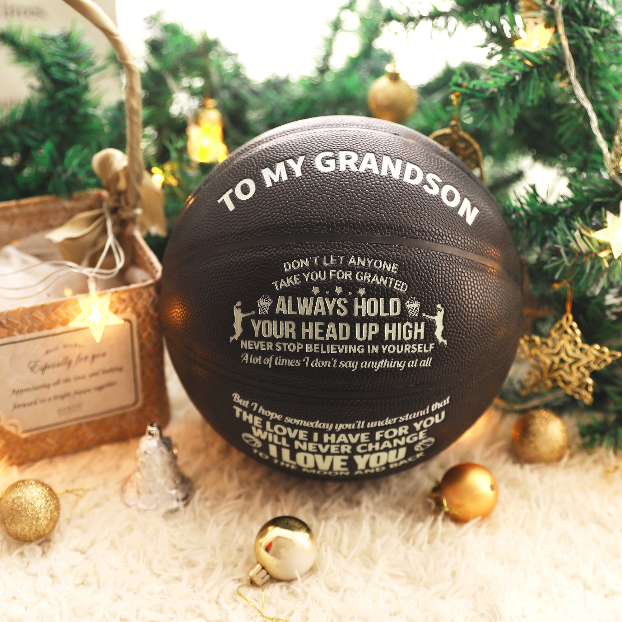 Familywatchs Gift Customized Personalise luminous Basketballs For Grandson,Size 7 (29.5 inches) - Family Watchs