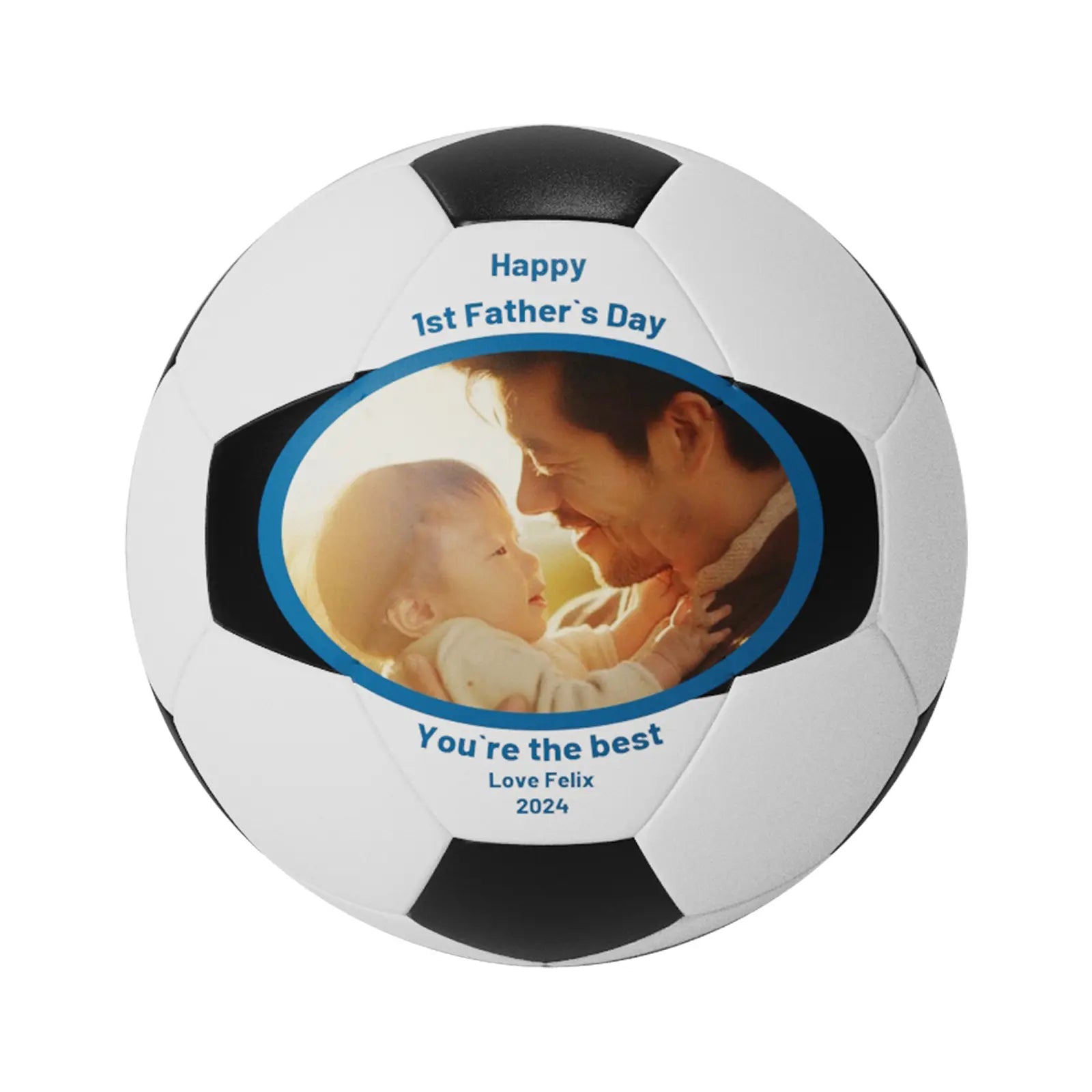 Father's Day Photo Personalized Soccer Ball - Family Watchs