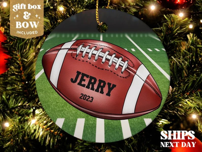 Football Christmas Ornament 2023 - Sports Christmas Ornament - Football Ornament - Family Watchs