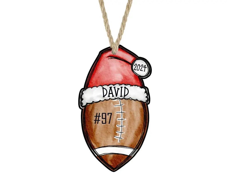 Football Christmas Ornament, Football Ornament, 2024 Football Ornament, Football Ornament Personalized, Football Mom Gift, Coach gift - Family Watchs