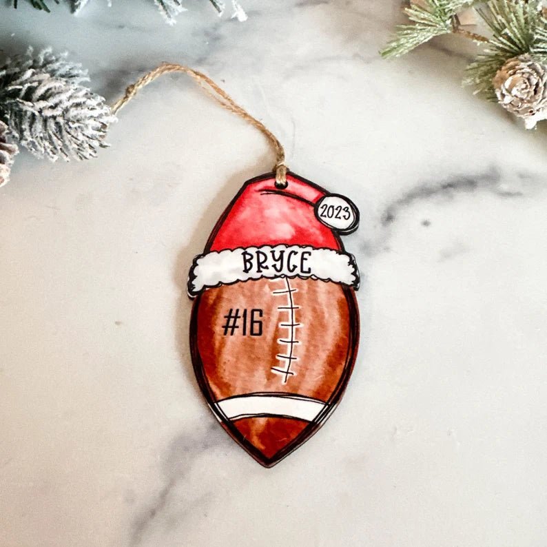 Football Christmas Ornament, Football Ornament, 2024 Football Ornament, Football Ornament Personalized, Football Mom Gift, Coach gift - Family Watchs