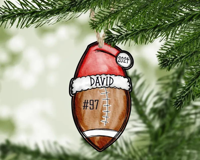 Football Christmas Ornament, Football Ornament, 2024 Football Ornament, Football Ornament Personalized, Football Mom Gift, Coach gift - Family Watchs