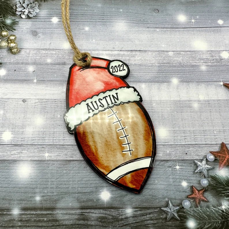 Football Christmas Ornament, Football Ornament, 2024 Football Ornament, Football Ornament Personalized, Football Mom Gift, Coach gift - Family Watchs