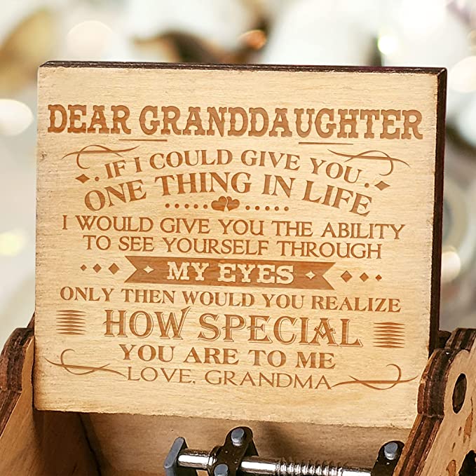 Grandma to Granddaughter - You Are Loved More Than You Know - Engraved Music Box - Family Watchs