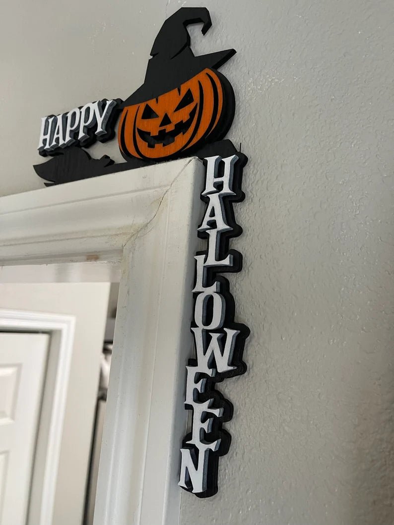Halloween Door Corner Sign - Door Corner Decor - Halloween Decorating - Halloween Signs - Spider Web Decor - Halloween Color - Pumpkin - Family Watchs