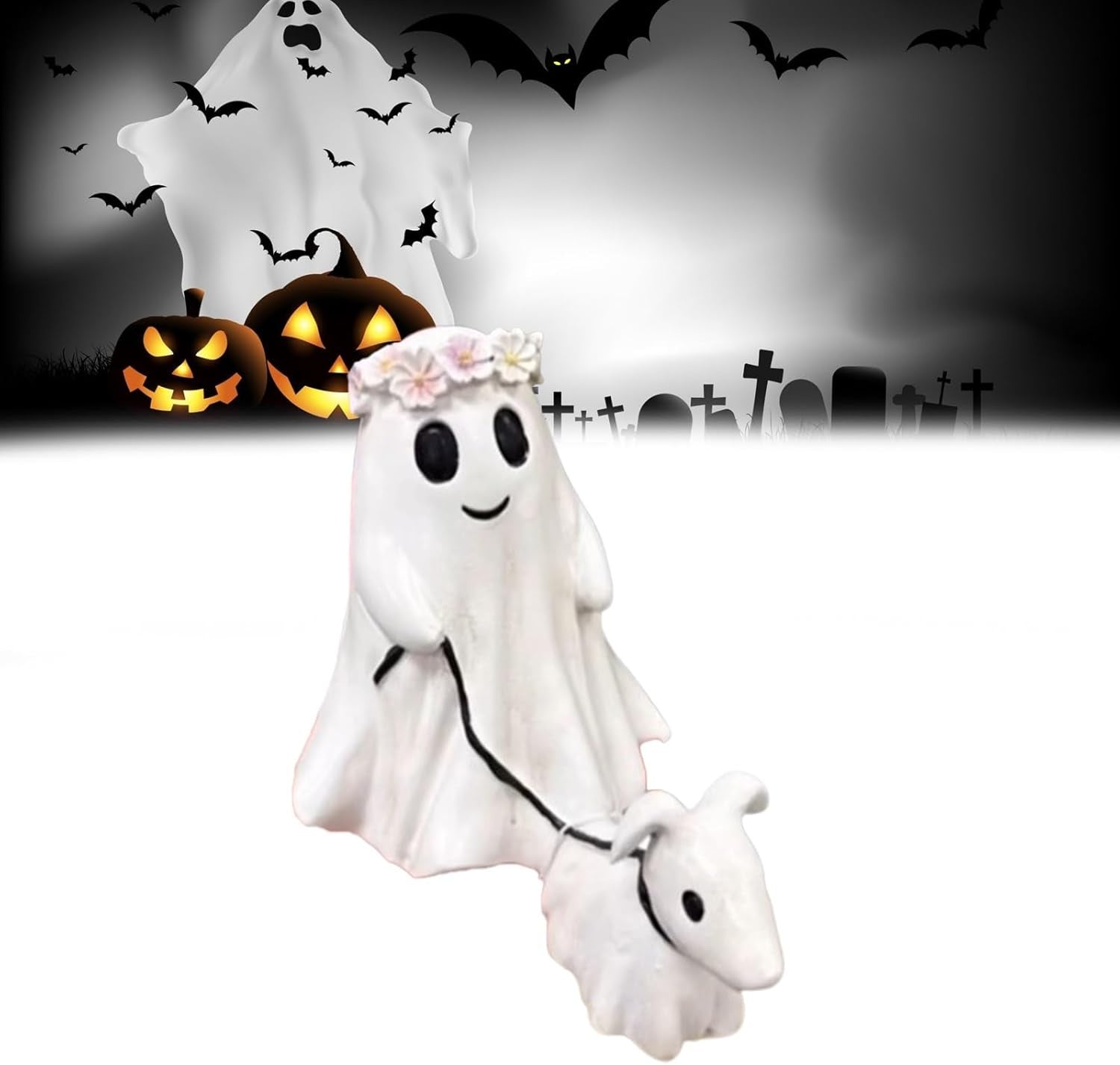 Halloween Ghost Walking Dog Statue - Family Watchs