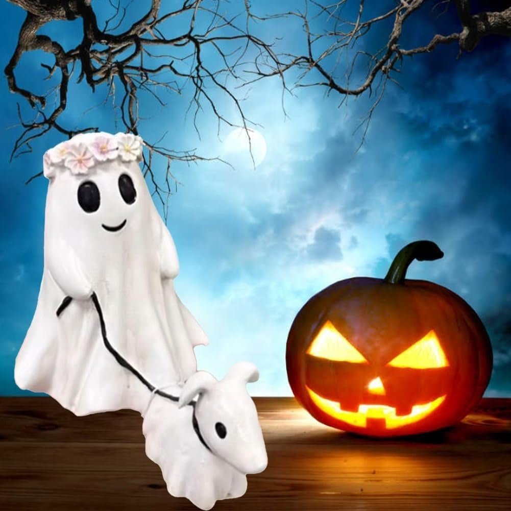 Halloween Ghost Walking Dog Statue - Family Watchs
