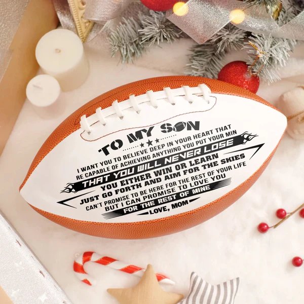 Mom To Son - Love You Birthday Graduation Christmas Holiday Gift Personalized Football - Family Watchs