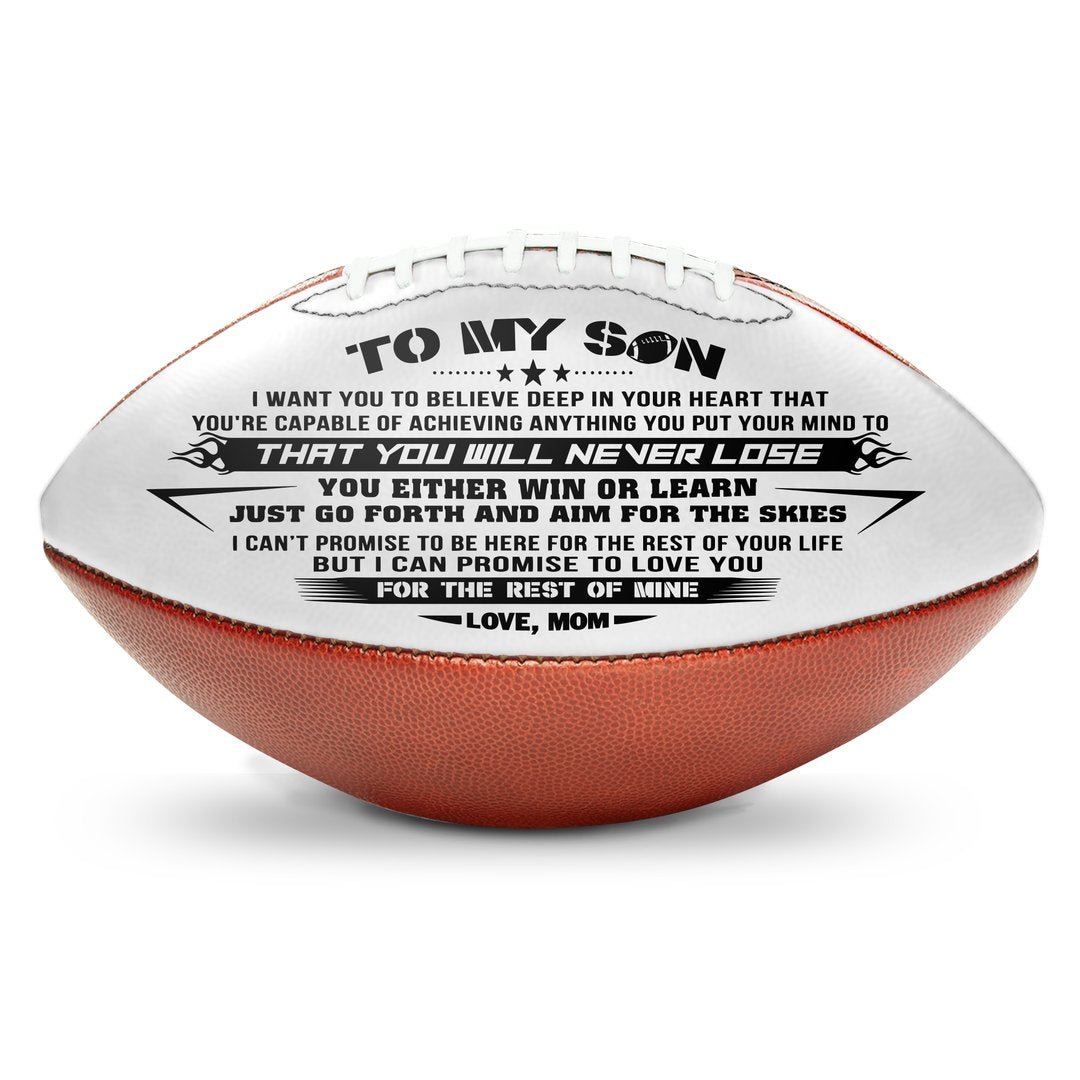 Mom To Son - Love You Birthday Graduation Christmas Holiday Gift Personalized Football - Family Watchs