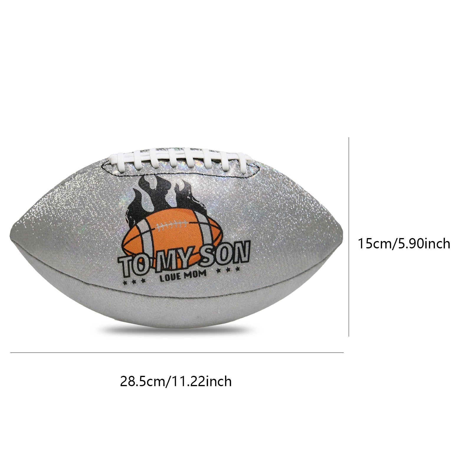 Mom To Son - Love You Birthday Graduation Christmas Holiday Gift With Cool Reflective Iridescent Personalized Football - Family Watchs