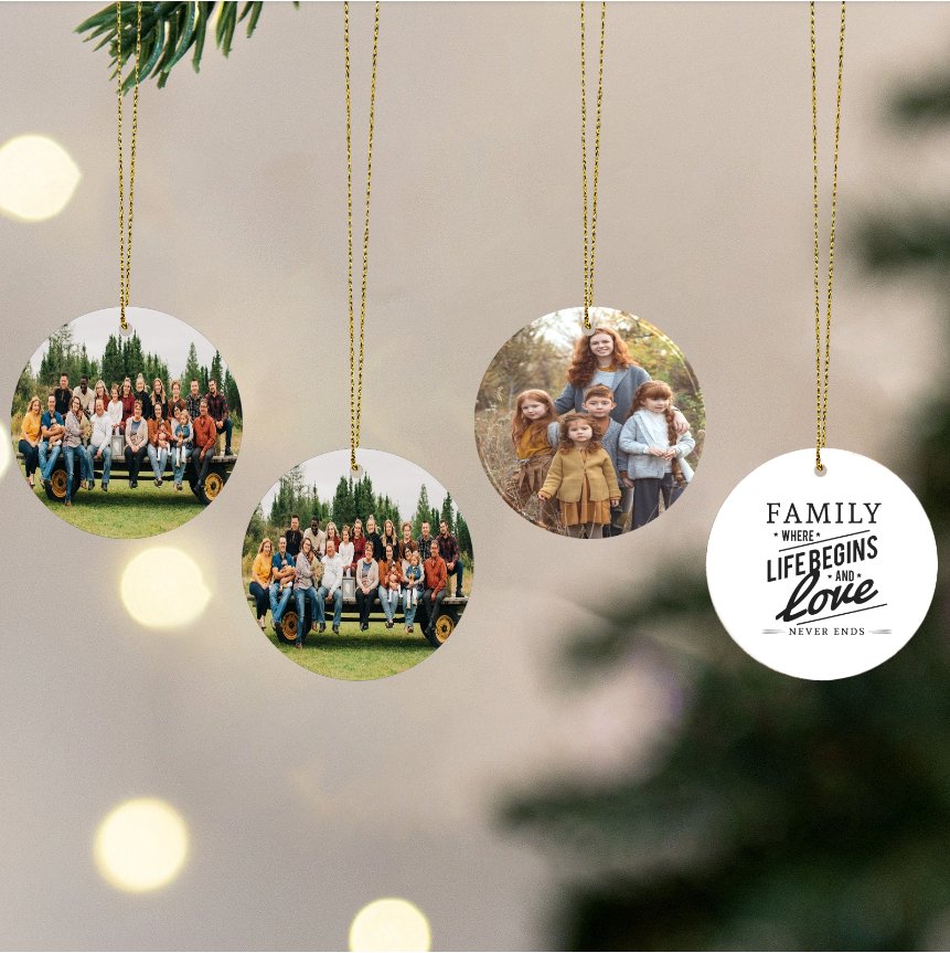 Personalized Christmas Ornaments, Custom Photo Ornament for Christmas 2025 - Family Watchs