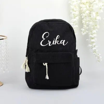 Personalized Corduroy Backpack, Monogram Toddler Backpacks, Embroidered School Bags for Kids and Toddlers, Birthday Gift, Preschool Book Bag - Family Watchs