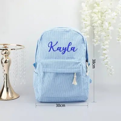 Personalized Corduroy Backpack, Monogram Toddler Backpacks, Embroidered School Bags for Kids and Toddlers, Birthday Gift, Preschool Book Bag - Family Watchs