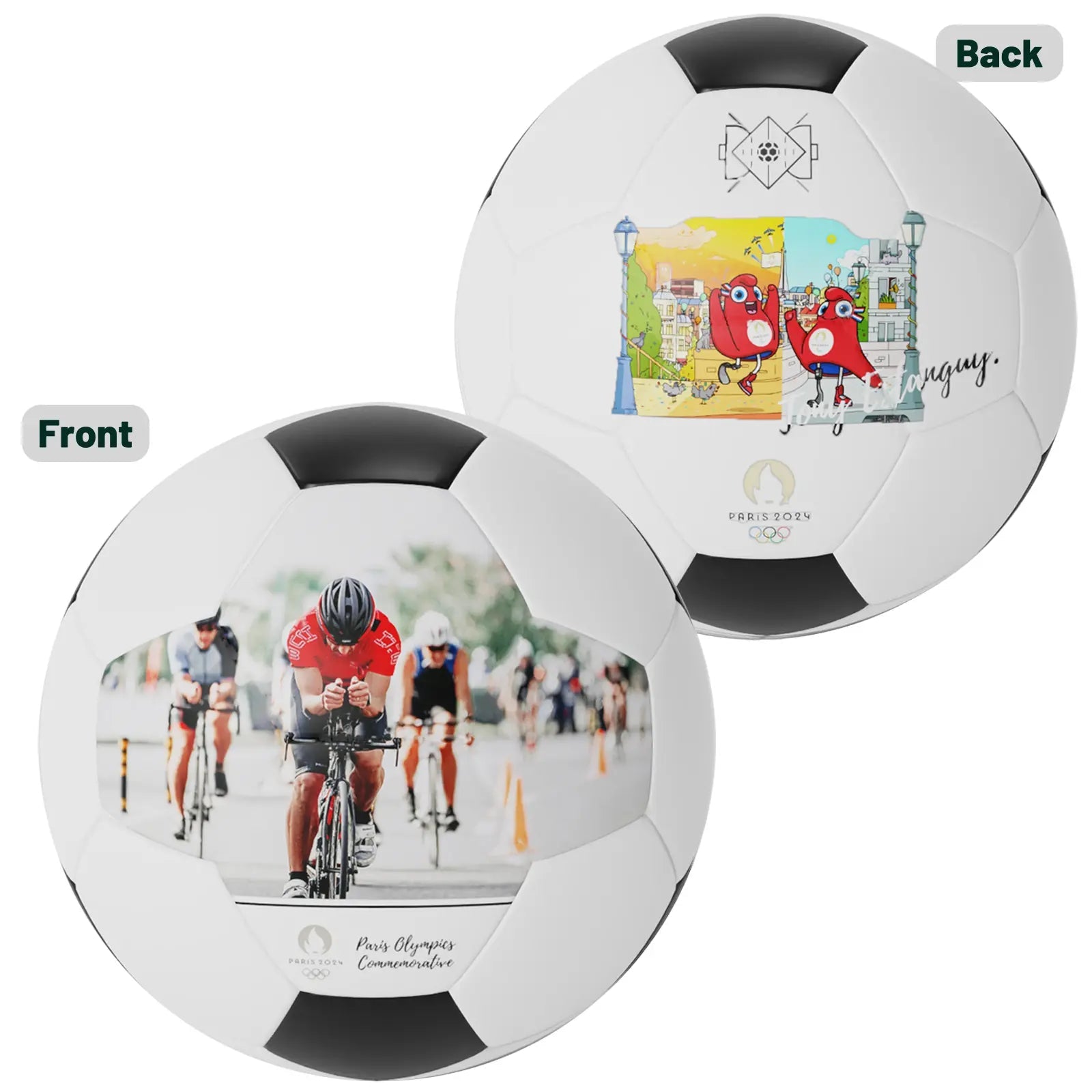 Personalized Custom 2024 Paris Olympics Themed Photo Soccer Ball - Family Watchs