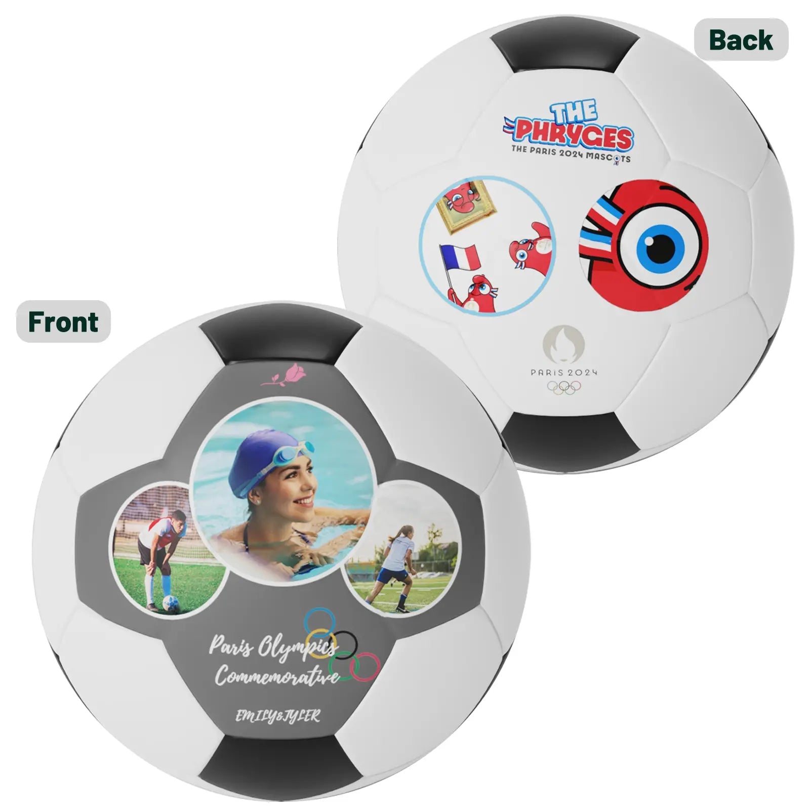 Personalized Custom 2024 Paris Olympics Themed Soccer Ball - Family Watchs