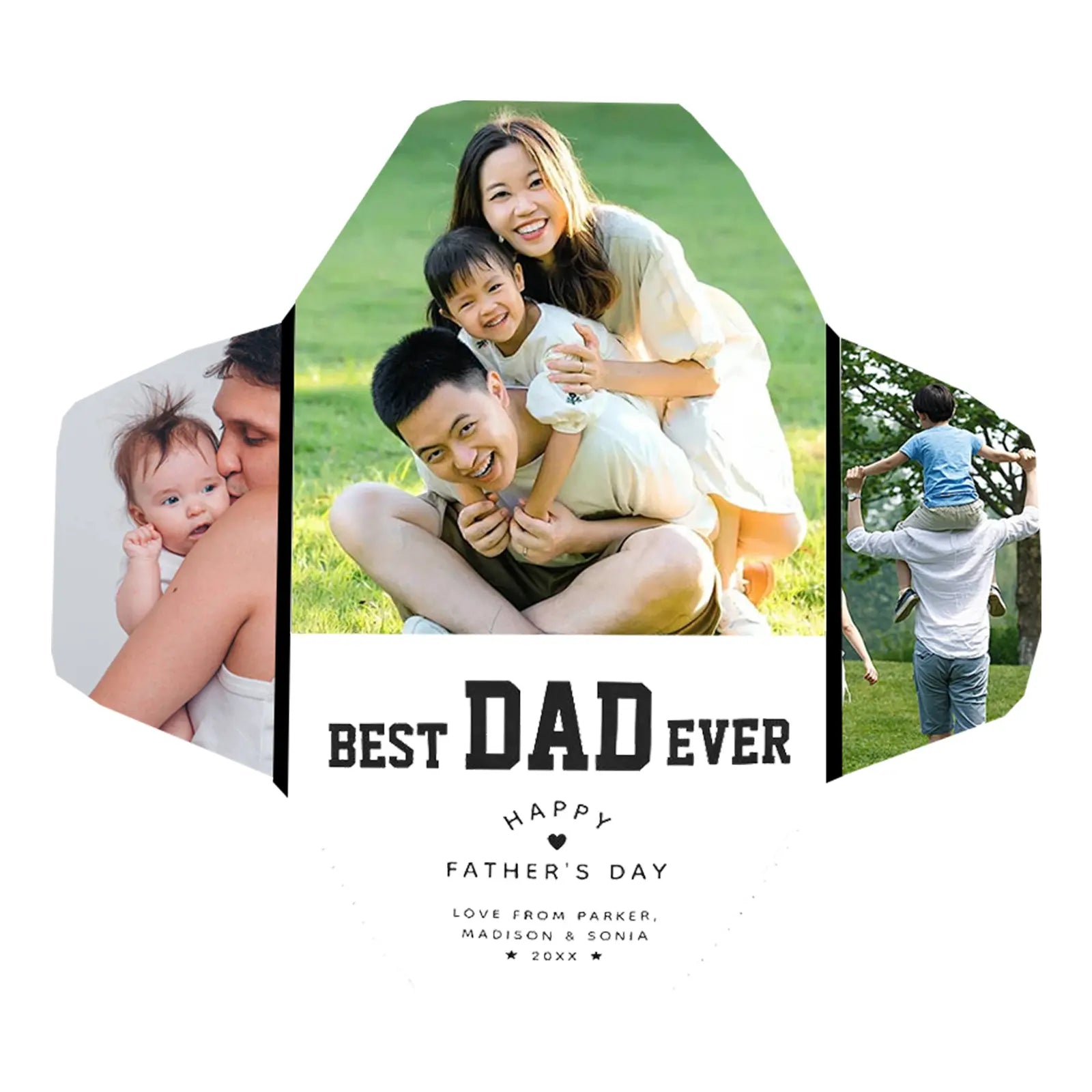 Personalized Custom 3 Photos Gifts Soccer Ball For Father's Day - Family Watchs