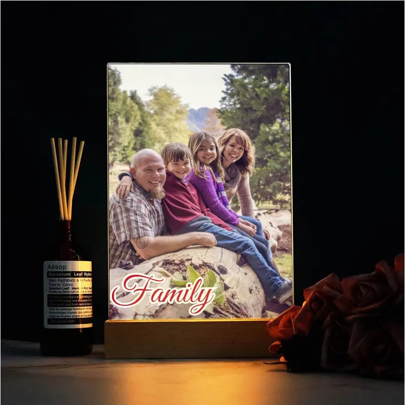 Personalized Custom Acrylic Photo Night Light Gift For Family, Daughter, Son, Wife - Family Watchs