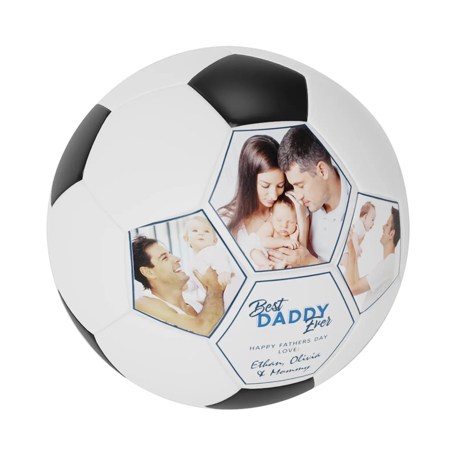 Personalized Custom Best Daddy Ever Soccer Ball Gifts For Dad,Grandpa - Family Watchs