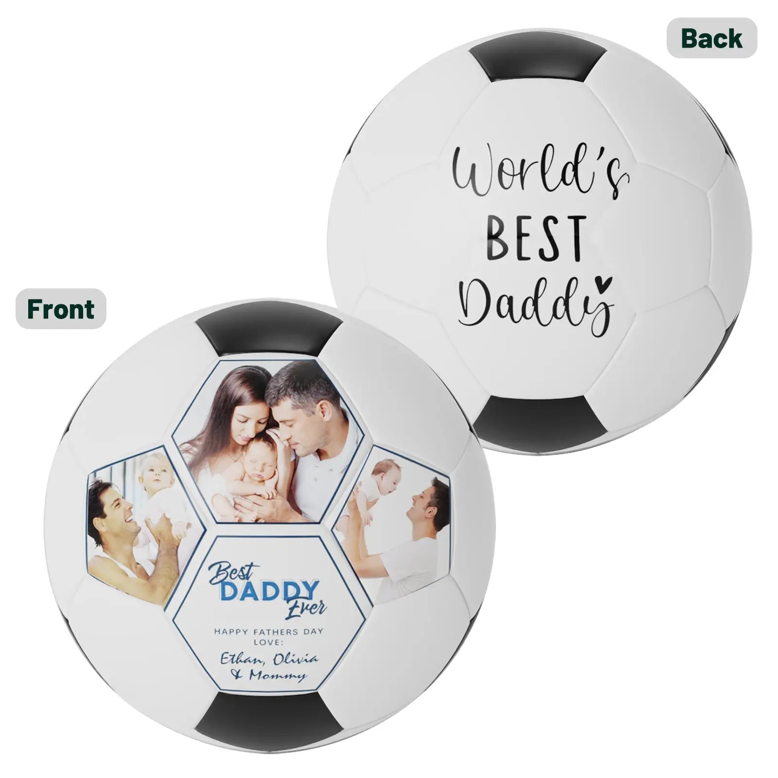 Personalized Custom Best Daddy Ever Soccer Ball Gifts For Dad,Grandpa - Family Watchs