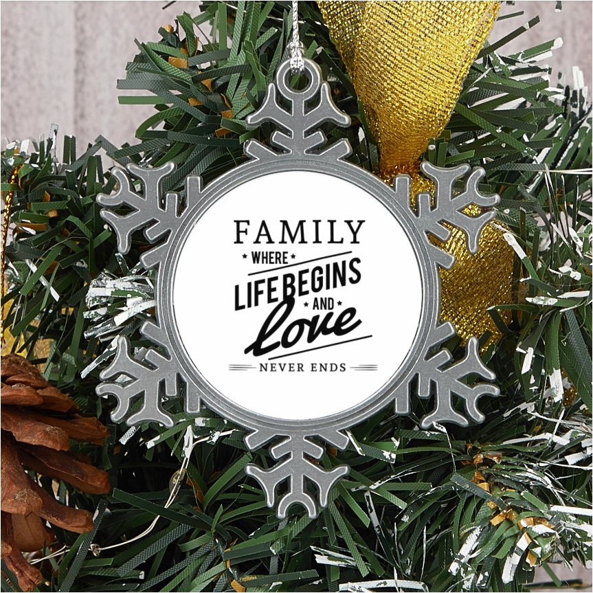 Personalized Custom Christmas Snowflake Ornament - Family Watchs