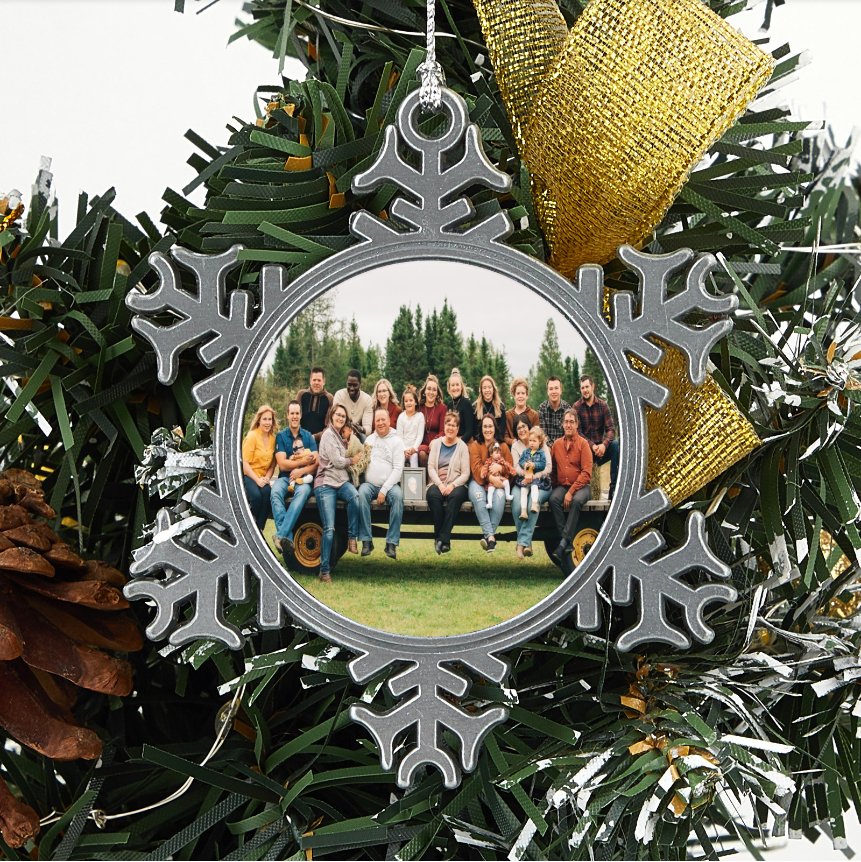 Personalized Custom Christmas Snowflake Ornament - Family Watchs