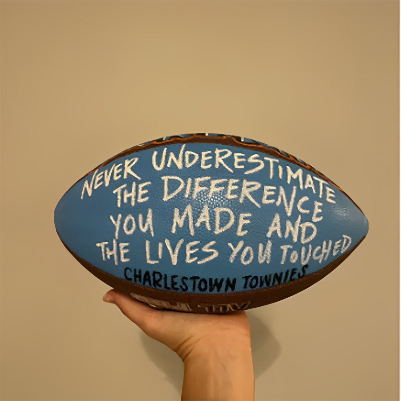 Personalized Custom Painted Football - Family Watchs