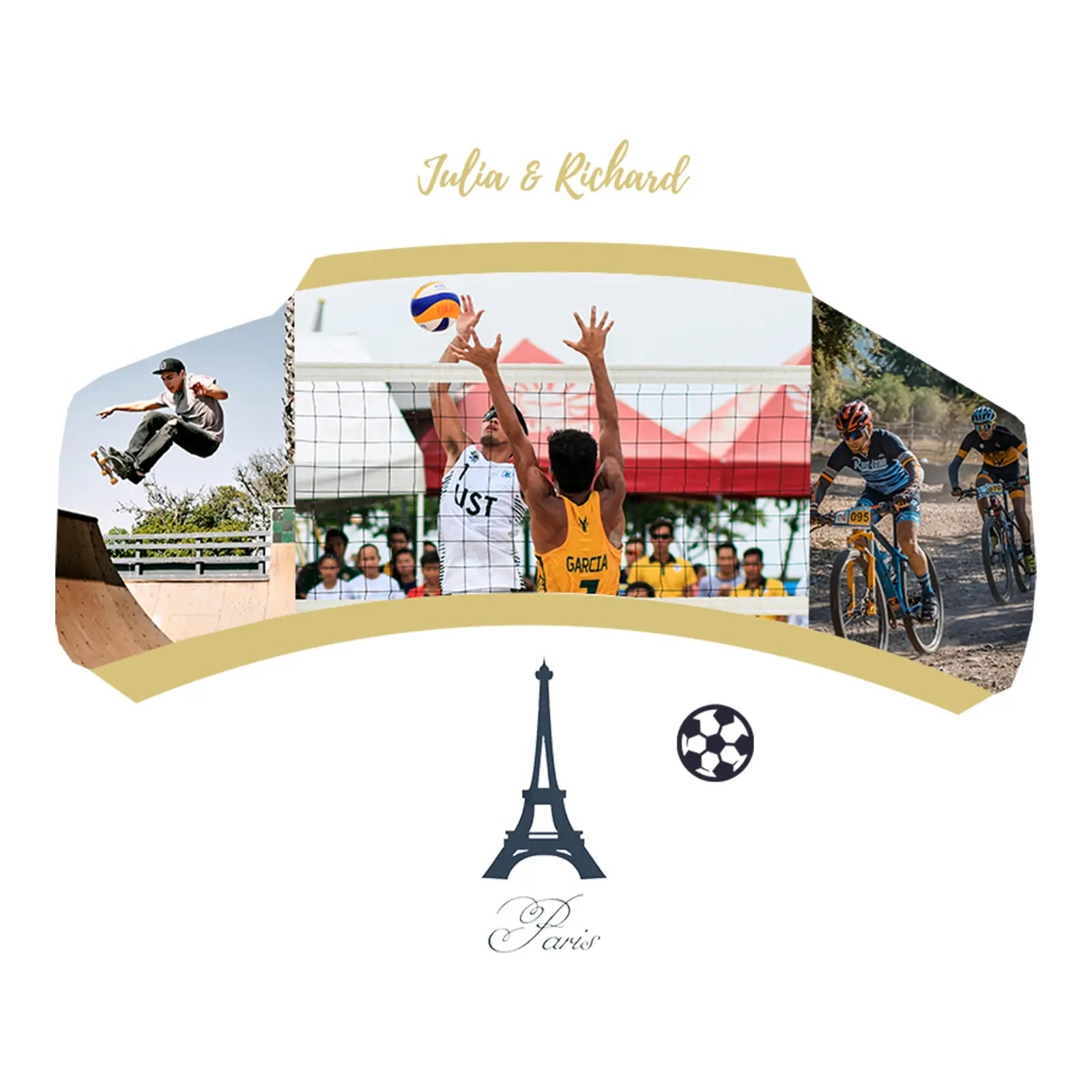 Personalized Custom Paris Olympics Themed Soccer Ball - Family Watchs