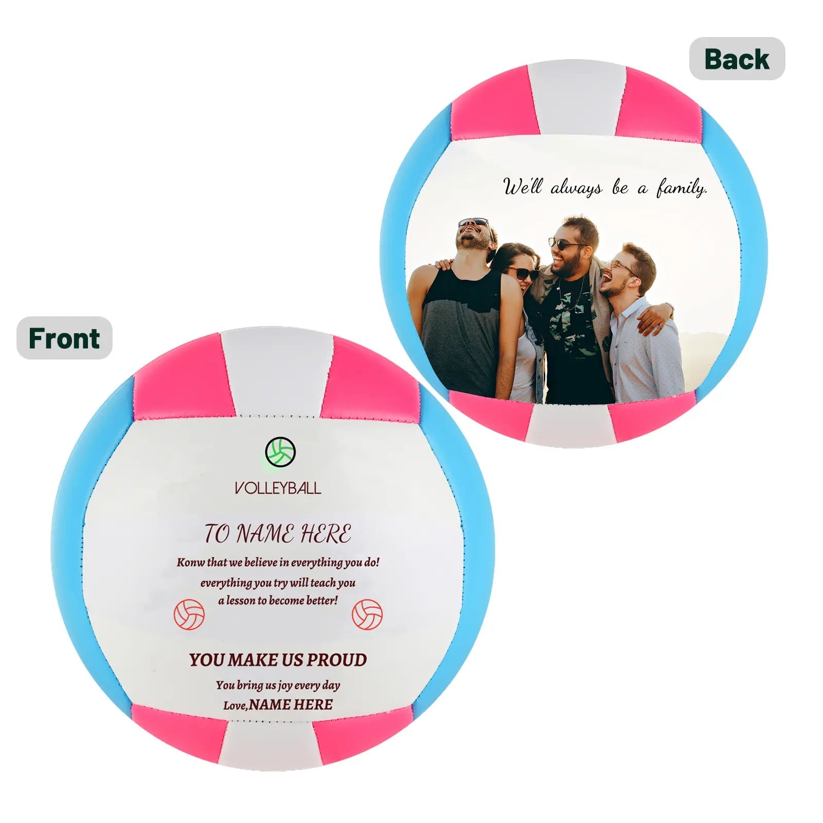 Personalized Custom Photo And Text Gift Volleyball - Family Watchs
