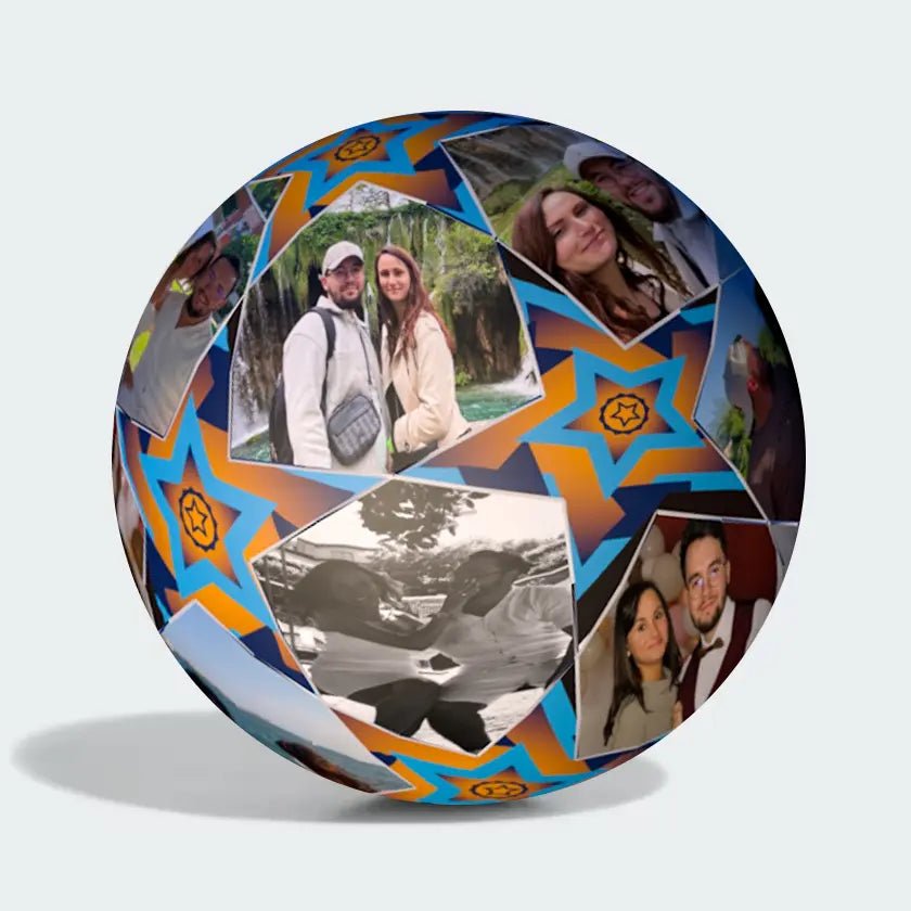 Personalized Custom Photo and Text Star Gift Soccer Ball - Family Watchs